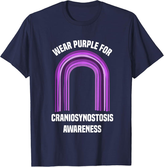 Wear Purple For Craniosynostosis Awareness T-Shirt - T-Shirt | Navy