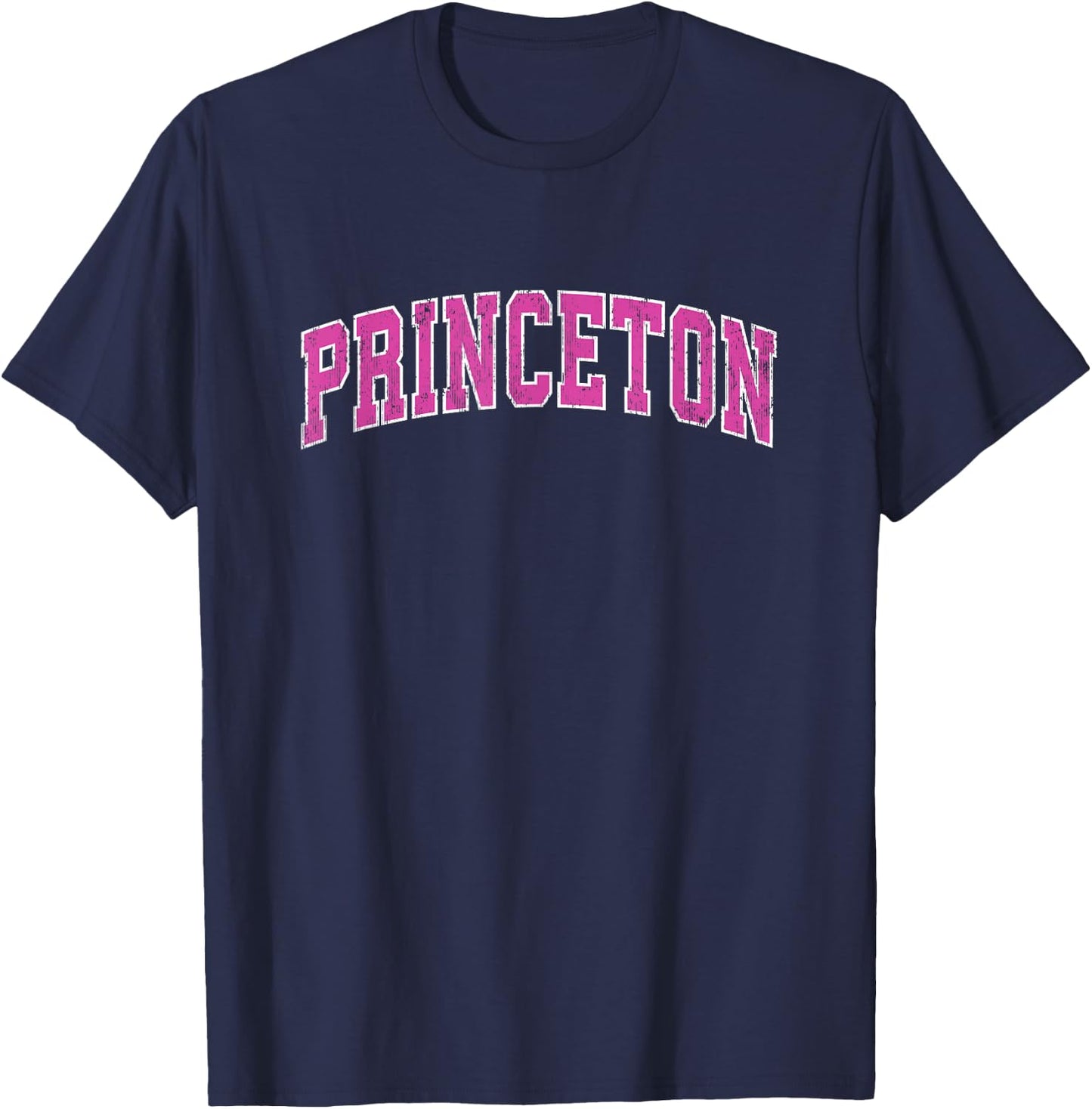 Princeton New Jersey NJ Vintage Sports Design Pink Design T-Shirt - T-Shirt | Navy