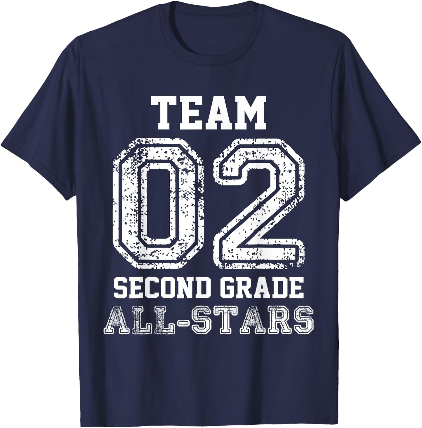 School Team 2nd Grade All-Stars Sports Jersey T-Shirt - T-Shirt | Navy