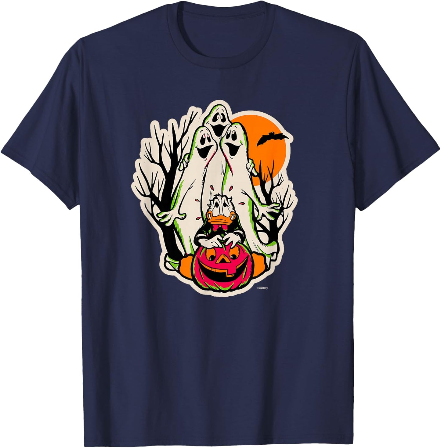 Disney 100 Donald Duck Trick or Treat Ghosts Halloween D100 T-Shirt - T-Shirt | Navy