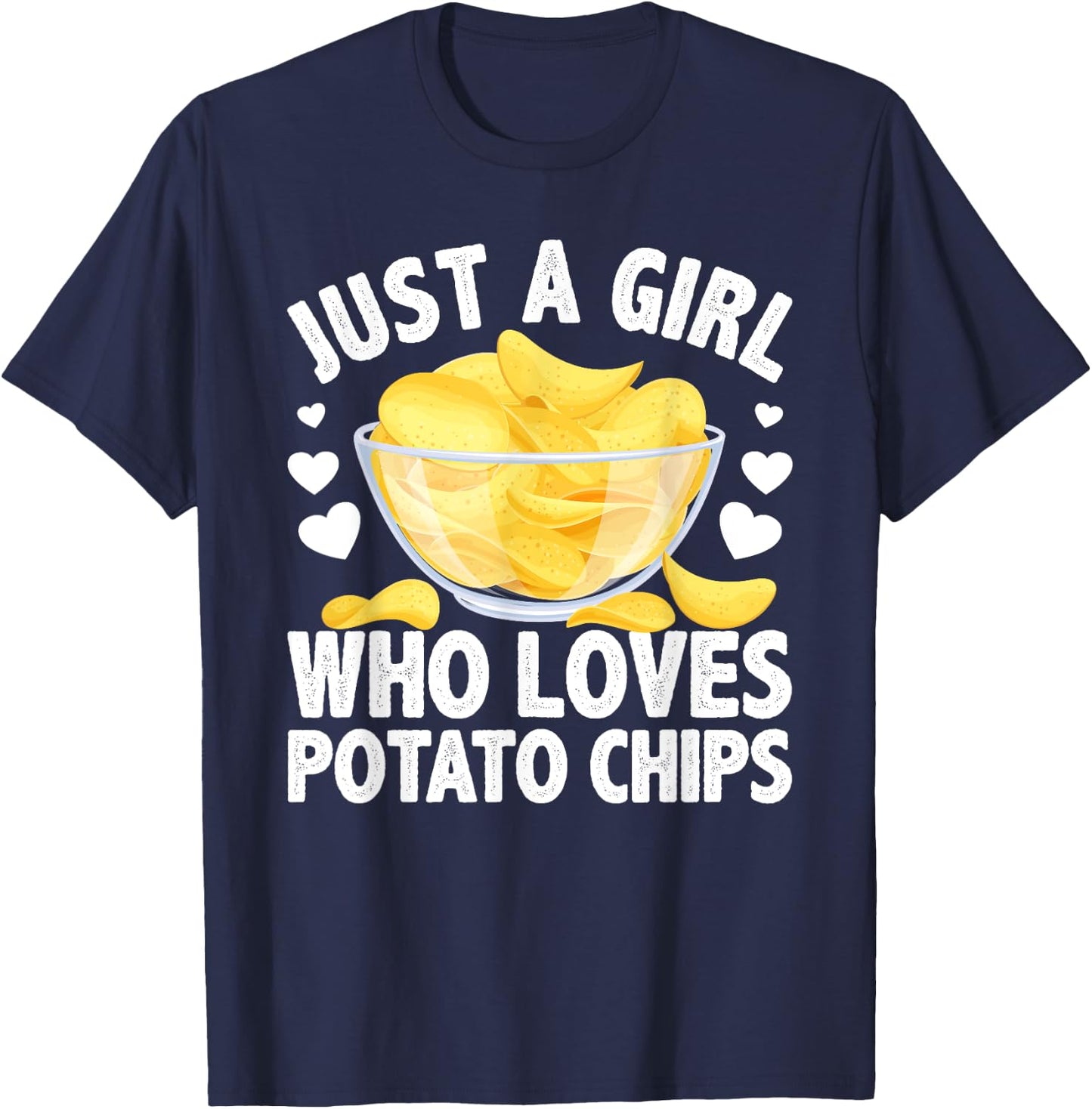 Cool Potato Chip Girls Kids Bag Chips Snack Food T-Shirt - T-Shirt | Navy
