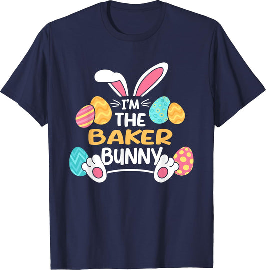 Im The Baker Bunny Baking Easter Pastry Chef T-Shirt - T-Shirt | Navy