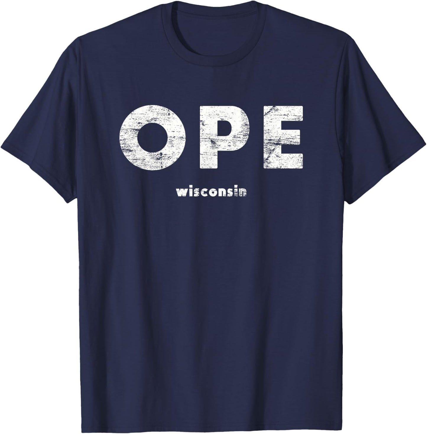 Vintage Ope Wisconsin T, Up North T-Shirt - T-Shirt | Navy