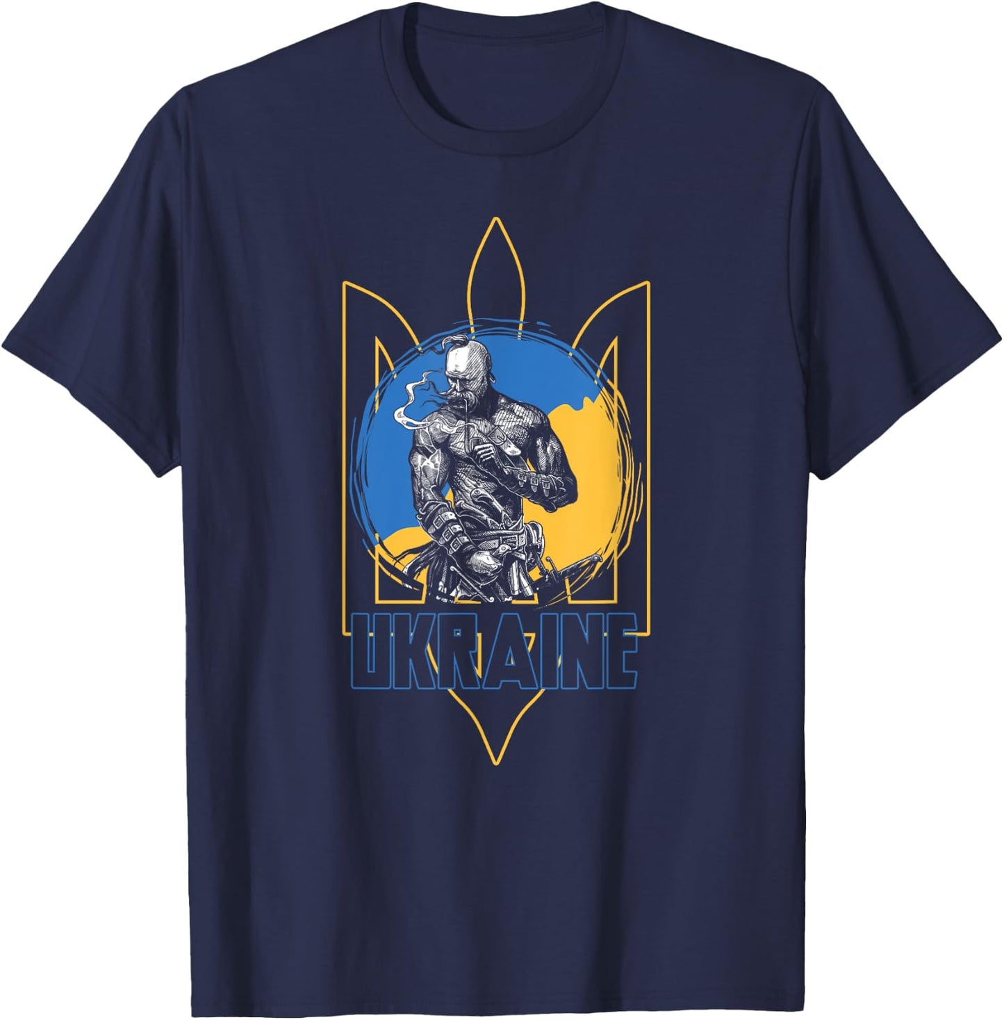Ukraine | Kiev Homeland | Cossack Ukrainian T-Shirt - T-Shirt | Navy