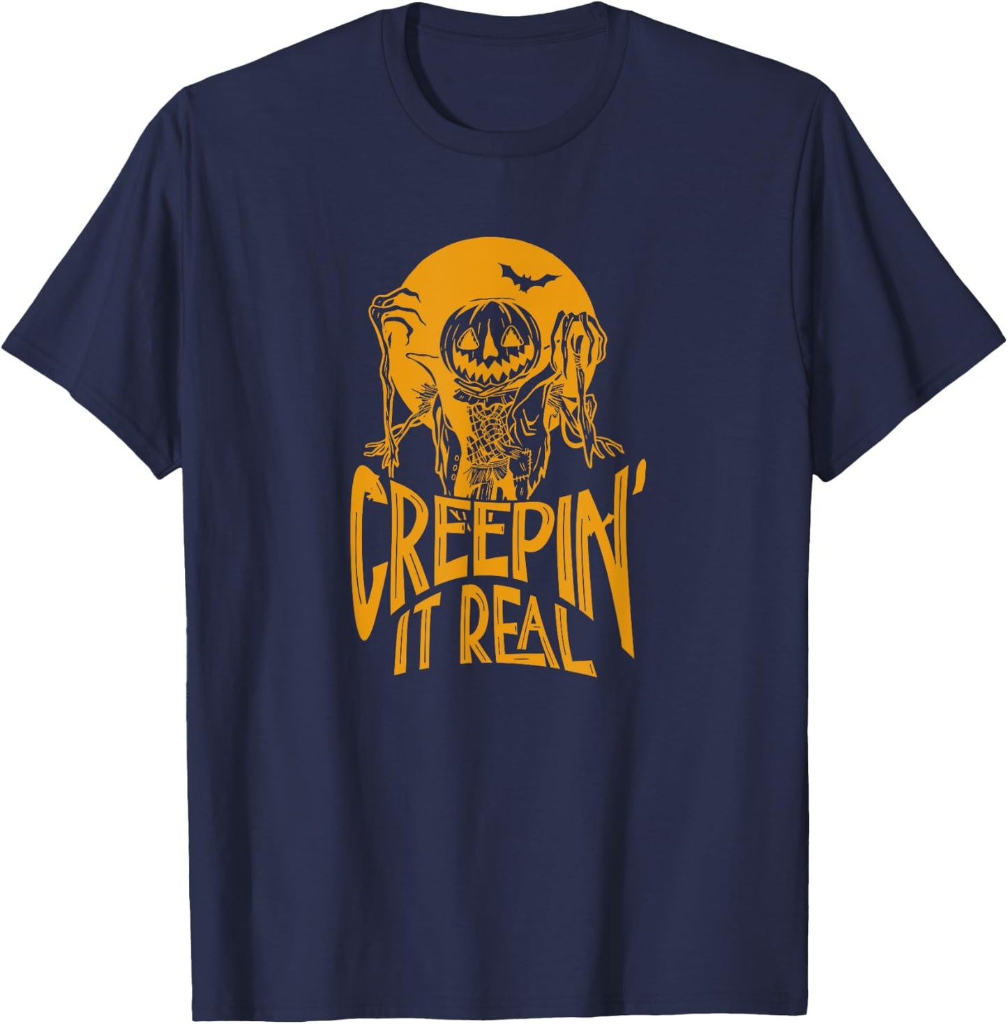 Halloween Horror Spooky Season Creepin It Real T-Shirt - T-Shirt | Navy