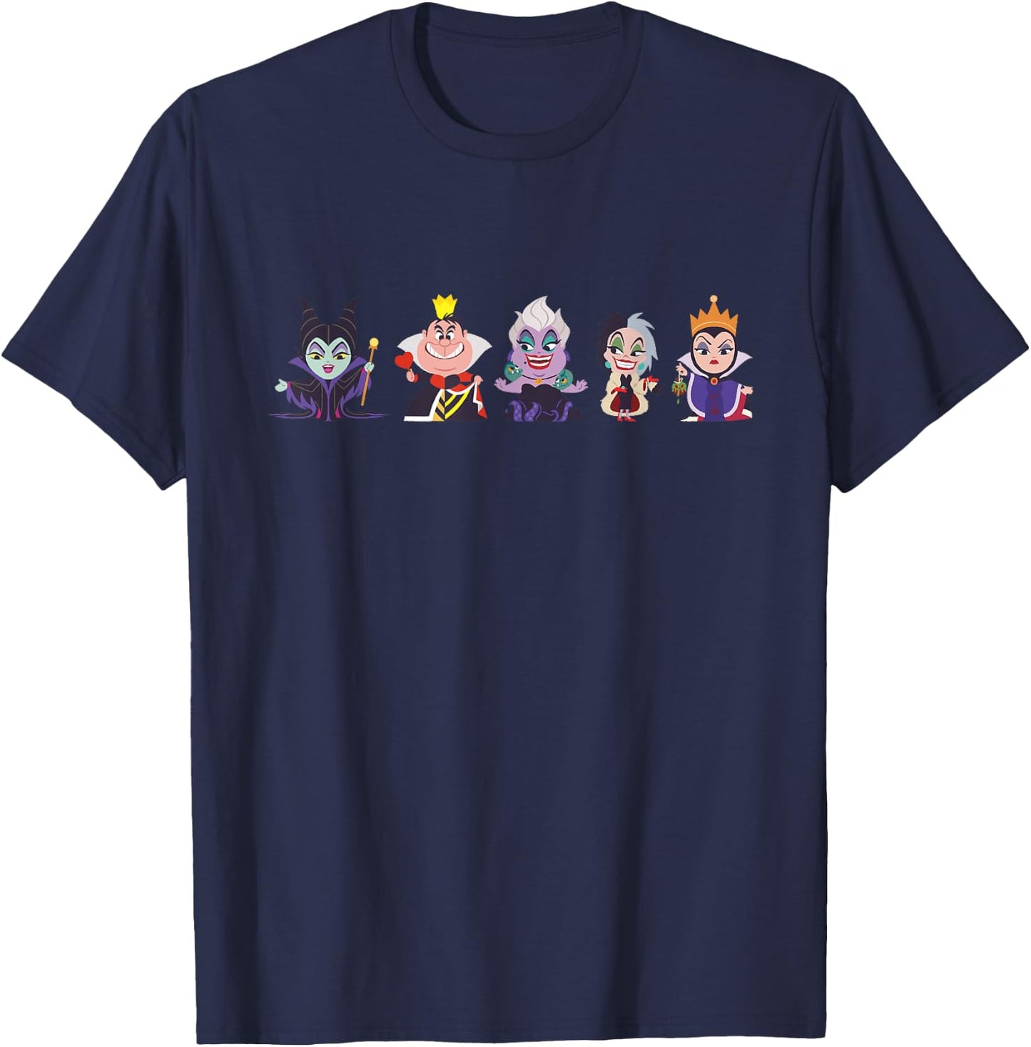 Disney Villains Kawaii Chibi Evil Queens Small T-Shirt - T-Shirt | Navy