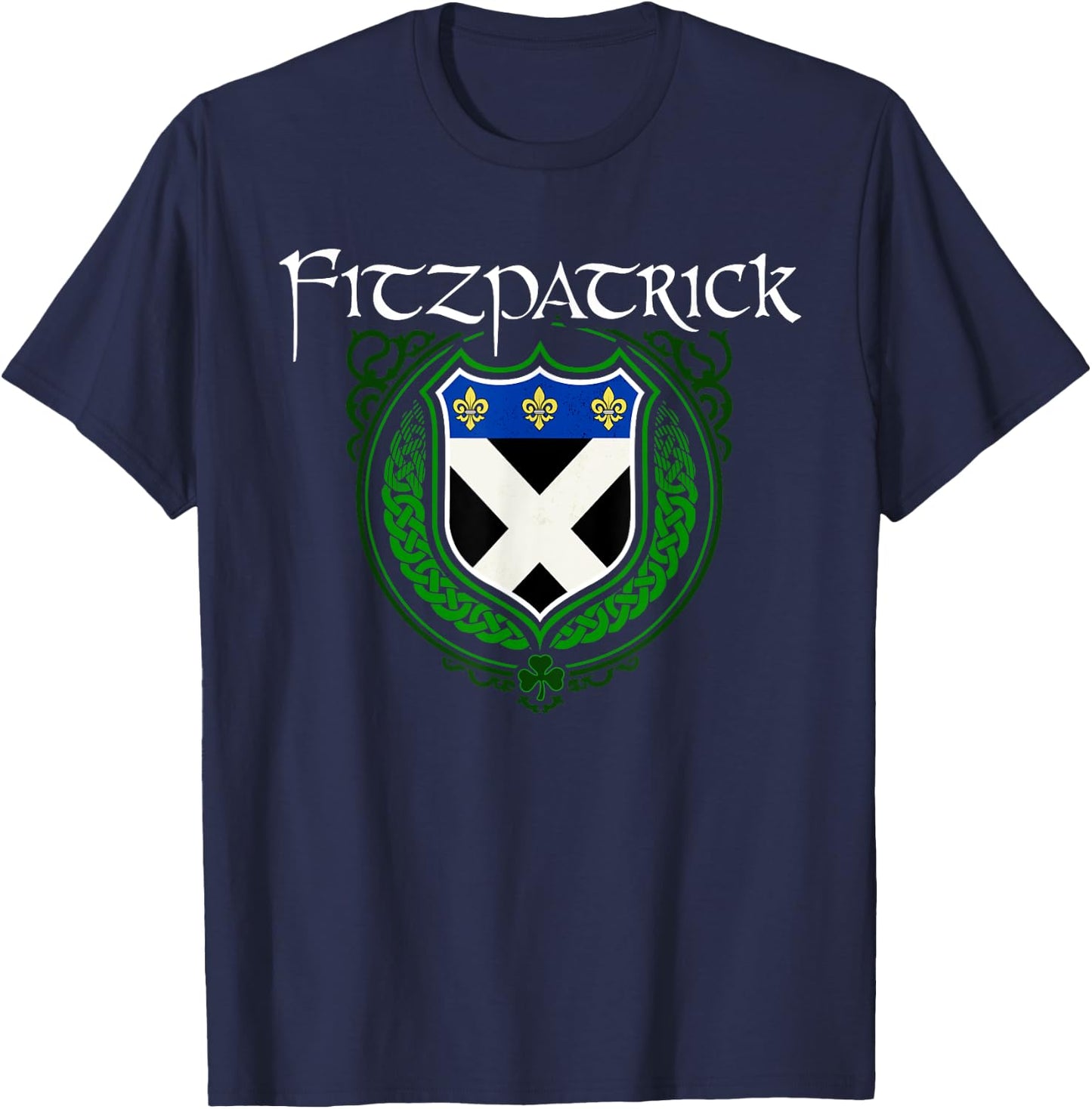 Fitzpatrick Surname Irish Clan Tartan Badge Ireland T-Shirt - T-Shirt | Navy