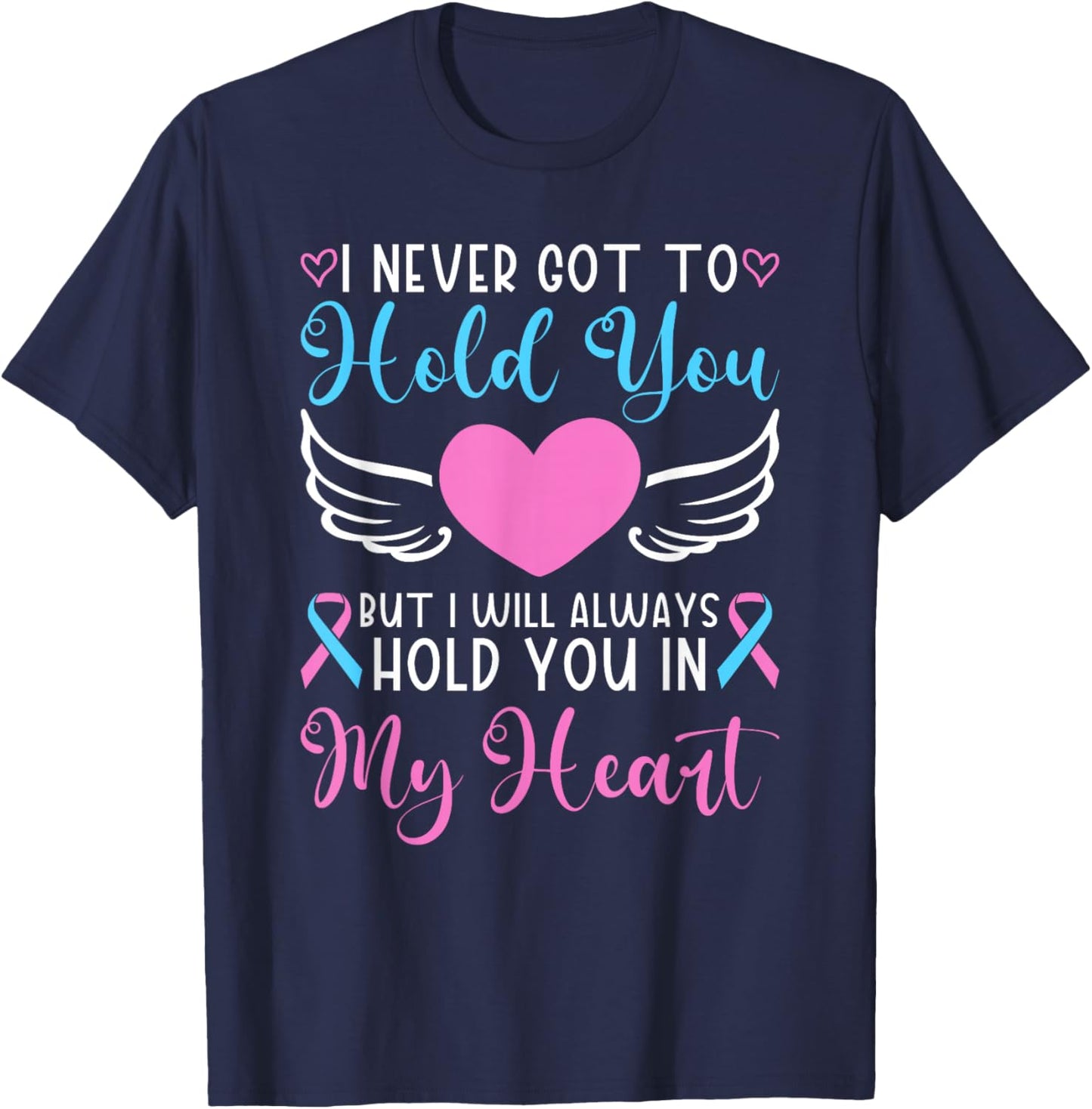 Angel Baby Pregnancy Infant Loss Awareness Remembrance T-Shirt - T-Shirt | Navy
