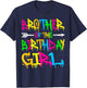 Brother of the Birthday Girl Retro 80's Party Shirt T-Shirt - T-Shirt | Navy