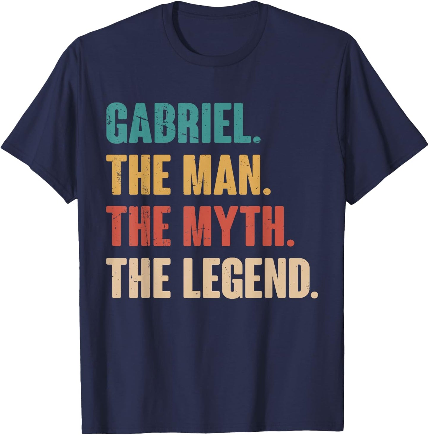 Gabriel The Man The Myth The Legend Retro Gift Gabriel T-Shirt - T-Shirt | Navy