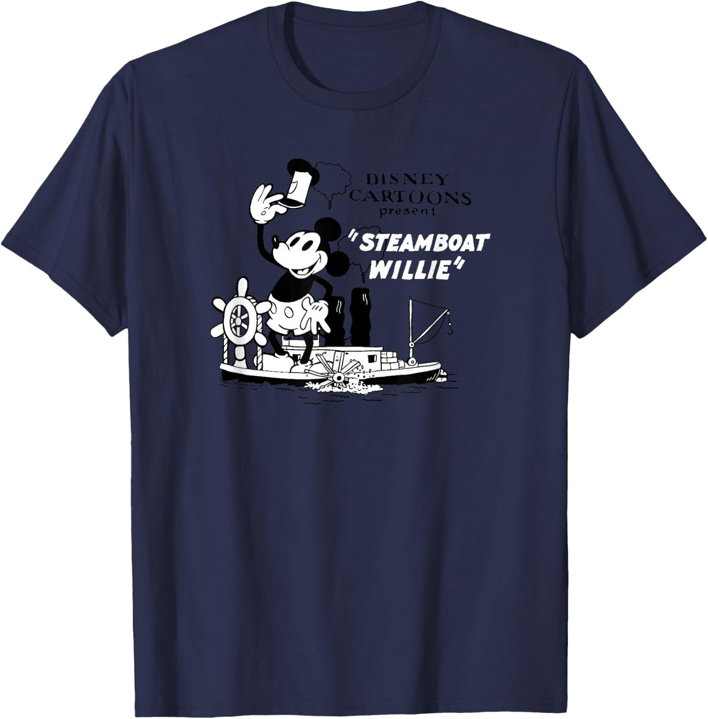 Disney Mickey and Friends Steamboat Willie Original Disney T-Shirt - T-Shirt | Navy