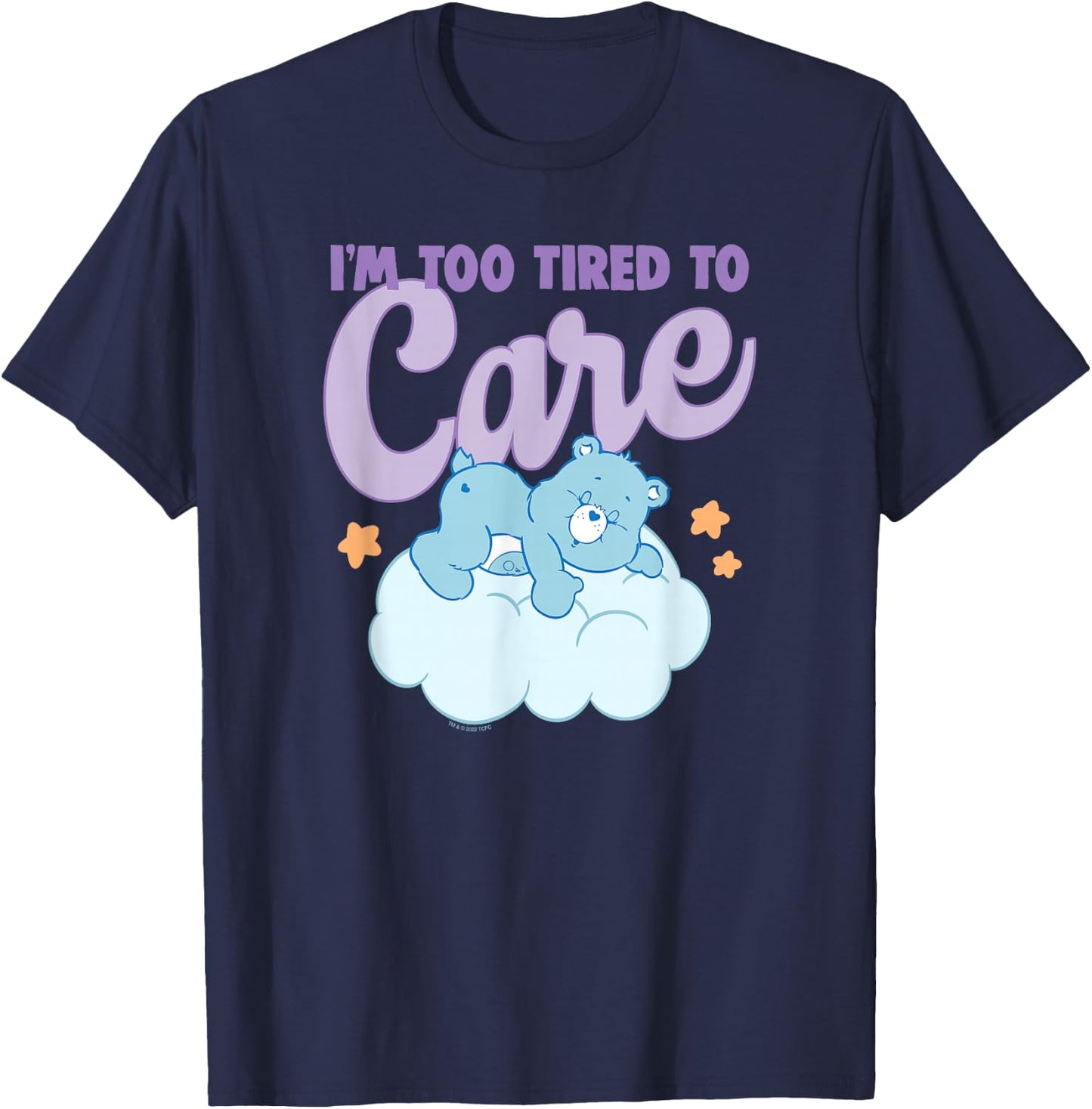 Care Bears I'm Too Tired to Care Sleepy Bedtime Bear T-Shirt - T-Shirt | Navy