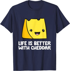 Life Is Better With Cheddar T-Shirt - T-Shirt | Navy