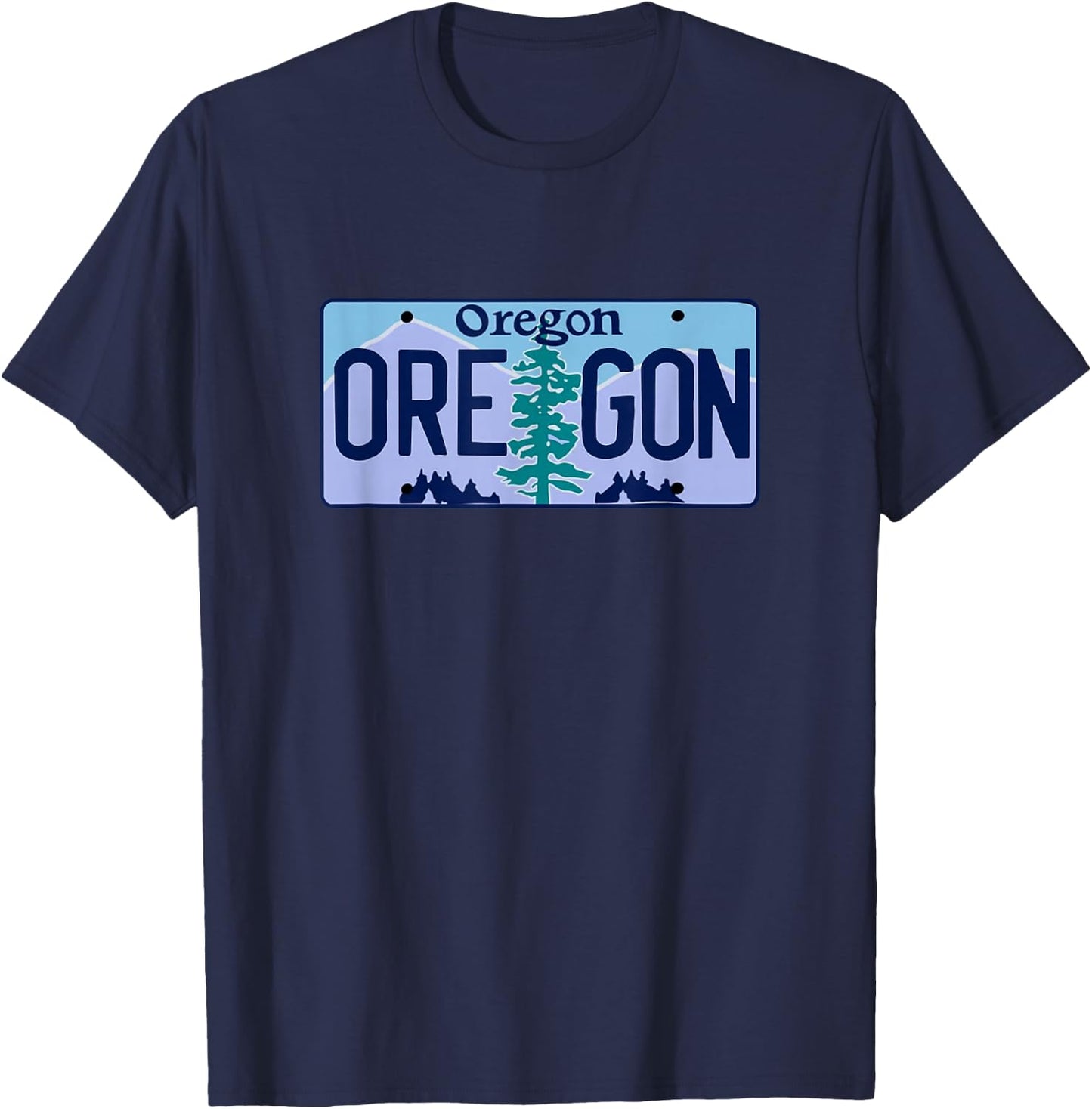 Oregon License Plate - Classic T-Shirt - T-Shirt | Navy
