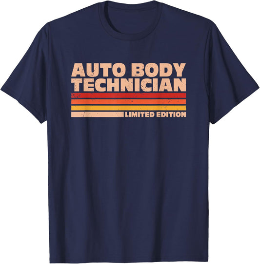 Car Repair Painter Retro Flag Auto Body Technician T-Shirt - T-Shirt | Navy