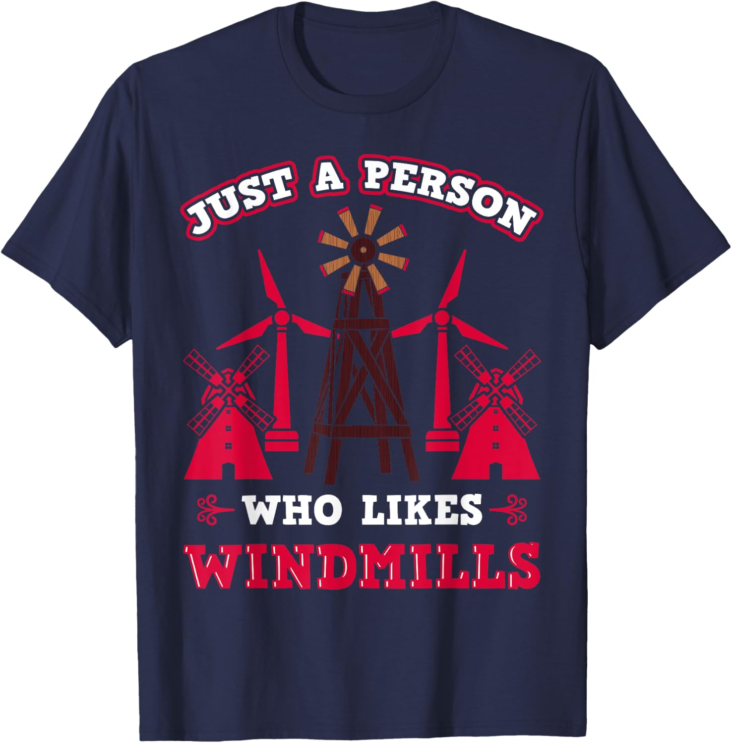 Windmill Technician Windpumps Worker Wind Turbine Engineer T-Shirt - T-Shirt | Navy