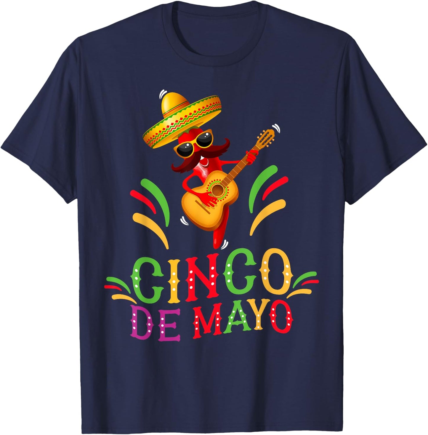 Happy 5 De Mayo Funny Camisas de 5 de mayo Mexican fiesta T-Shirt - T-Shirt | Navy
