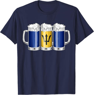 Beer Barbadian Shirt - Beer Barbados Flag Patriotic Men T-Shirt - T-Shirt | Navy