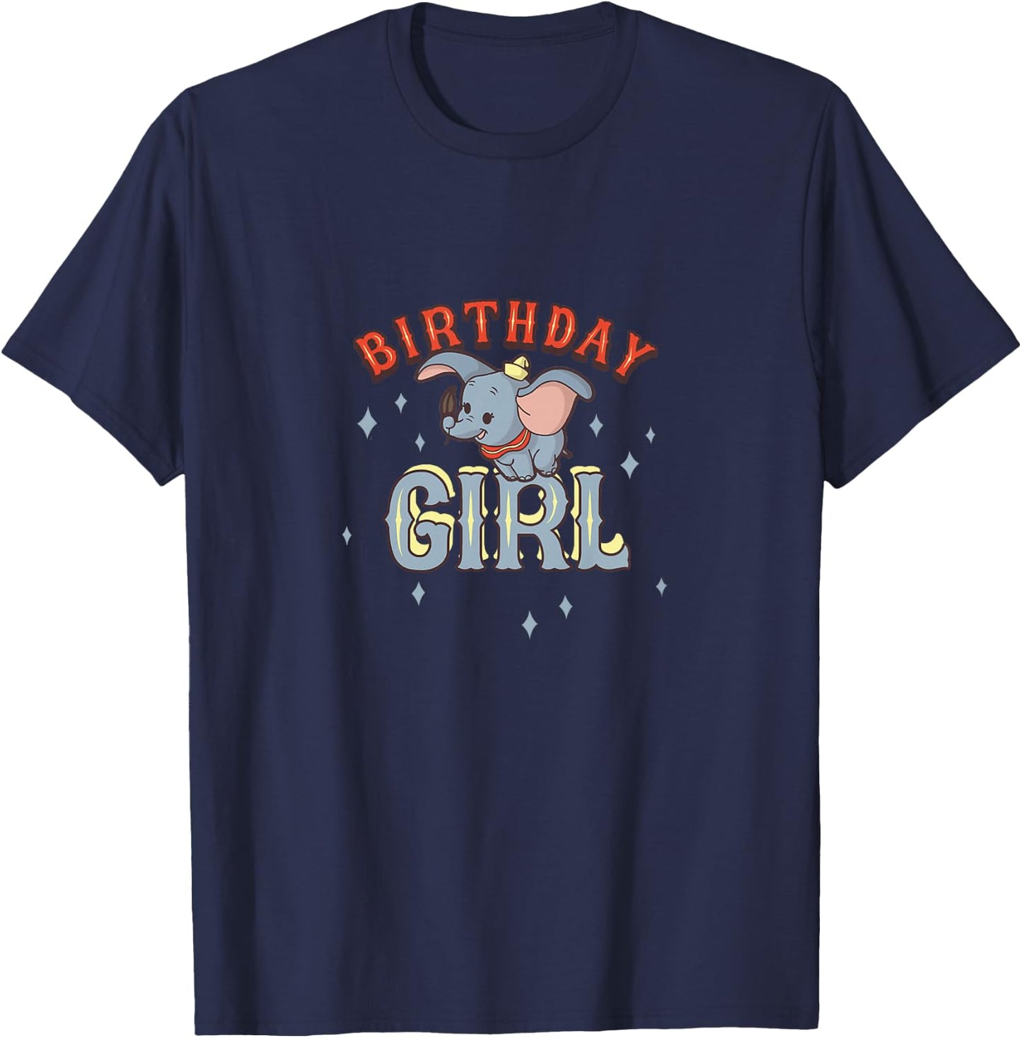 Kids Disney Dumbo Birthday Girl Cute Flying Portrait Youth T-Shirt - T-Shirt | Navy