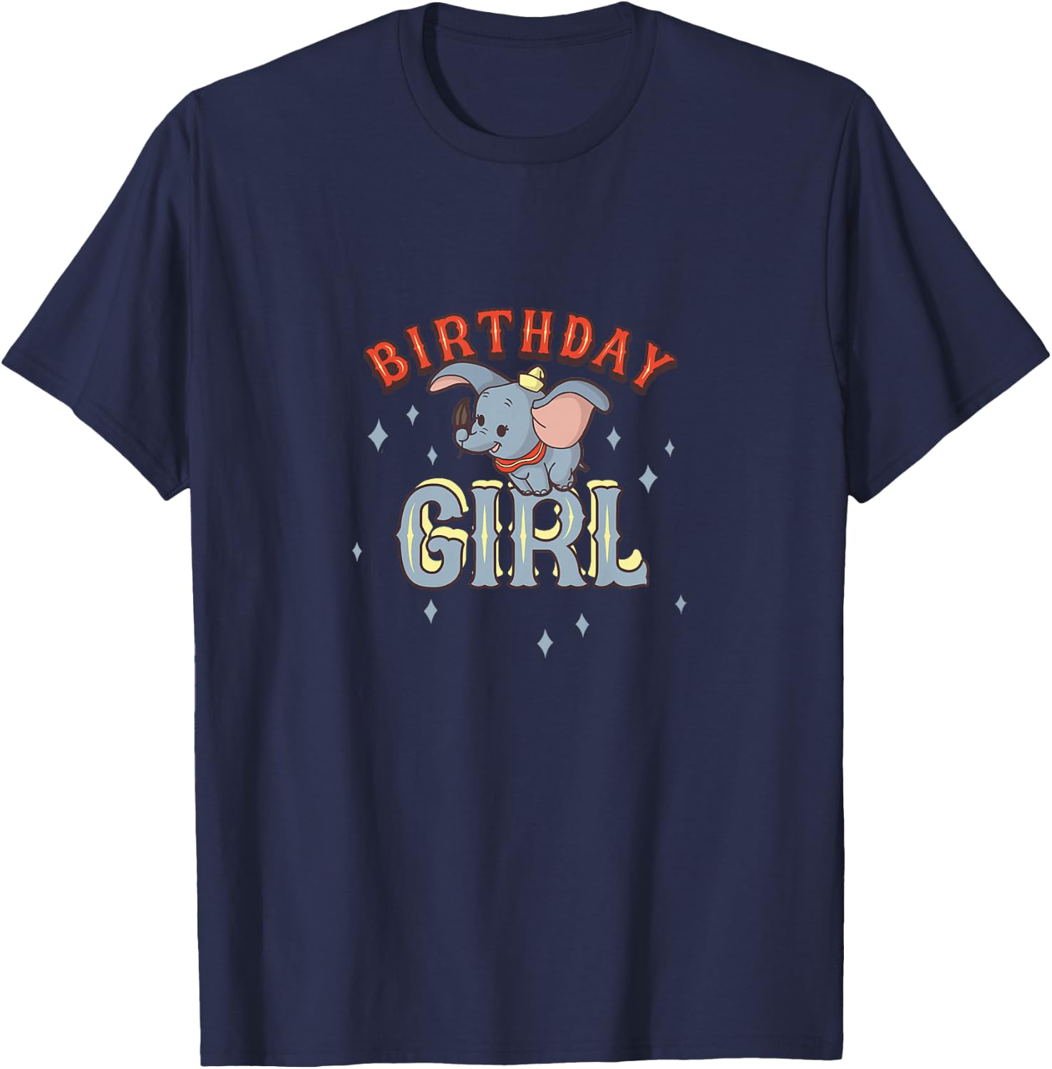 Kids Disney Dumbo Birthday Girl Cute Flying Portrait Youth T-Shirt - T-Shirt | Navy