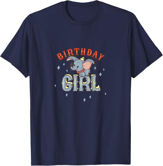 Kids Disney Dumbo Birthday Girl Cute Flying Portrait Youth T-Shirt - T-Shirt | Navy