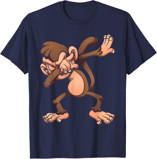 Monkey Dabbing - Animal Zoo Lover Zookeeper Primate Zoology T-Shirt - T-Shirt | Navy