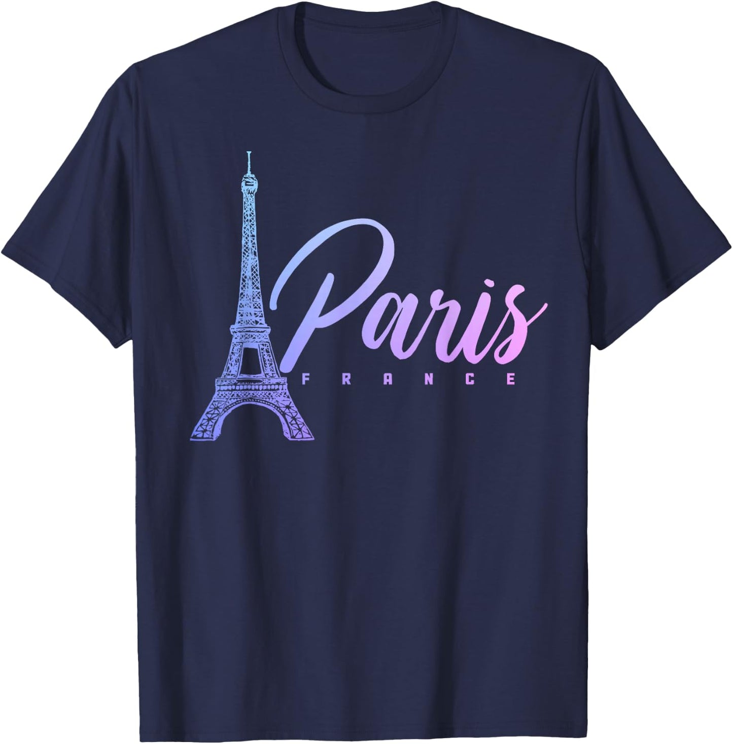 Paris France Eiffel Tower French Souvenir Vintage T-Shirt - T-Shirt | Navy