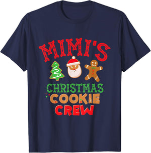 Mimi's Christmas Cookie Crew Santa Xmas Gingerbread T-Shirt - T-Shirt | Navy