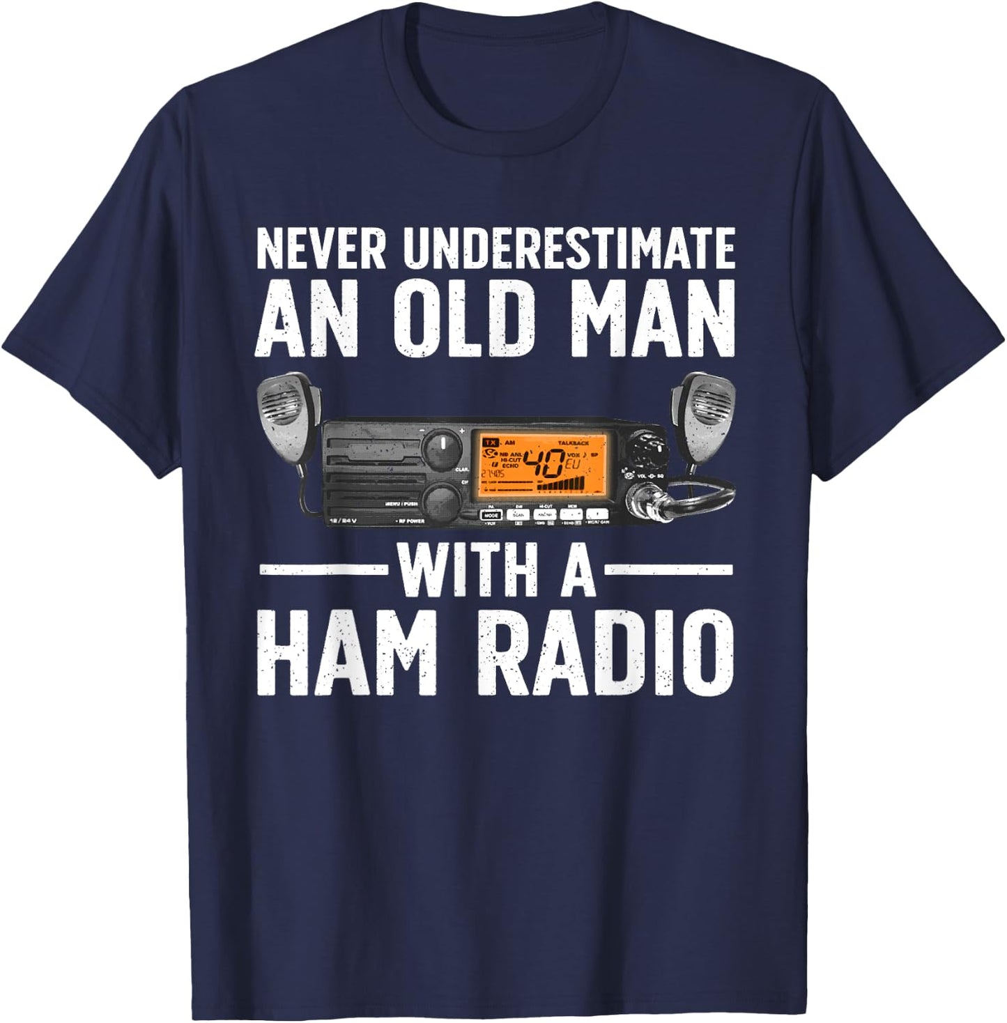 Ham Radio Art For Grandpa Men Amateur Radio Ham Operator T-Shirt - T-Shirt | Navy