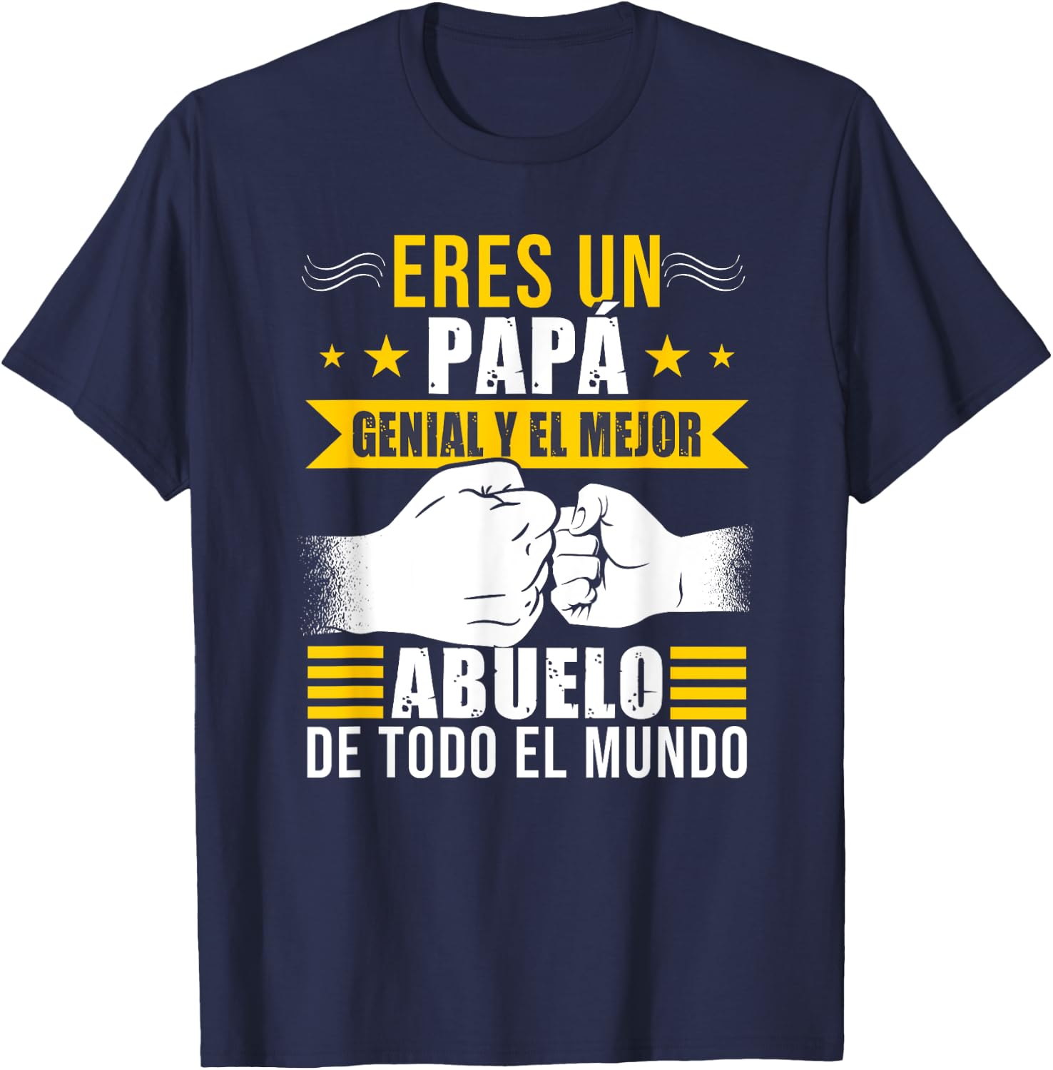 Papa Spanish Grandfather Abuelo Funny Fathers Day T-Shirt - T-Shirt | Navy
