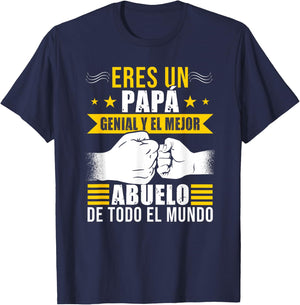 Papa Spanish Grandfather Abuelo Funny Fathers Day T-Shirt - T-Shirt | Navy