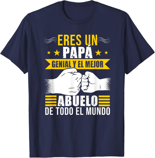 Papa Spanish Grandfather Abuelo Funny Fathers Day T-Shirt - T-Shirt | Navy