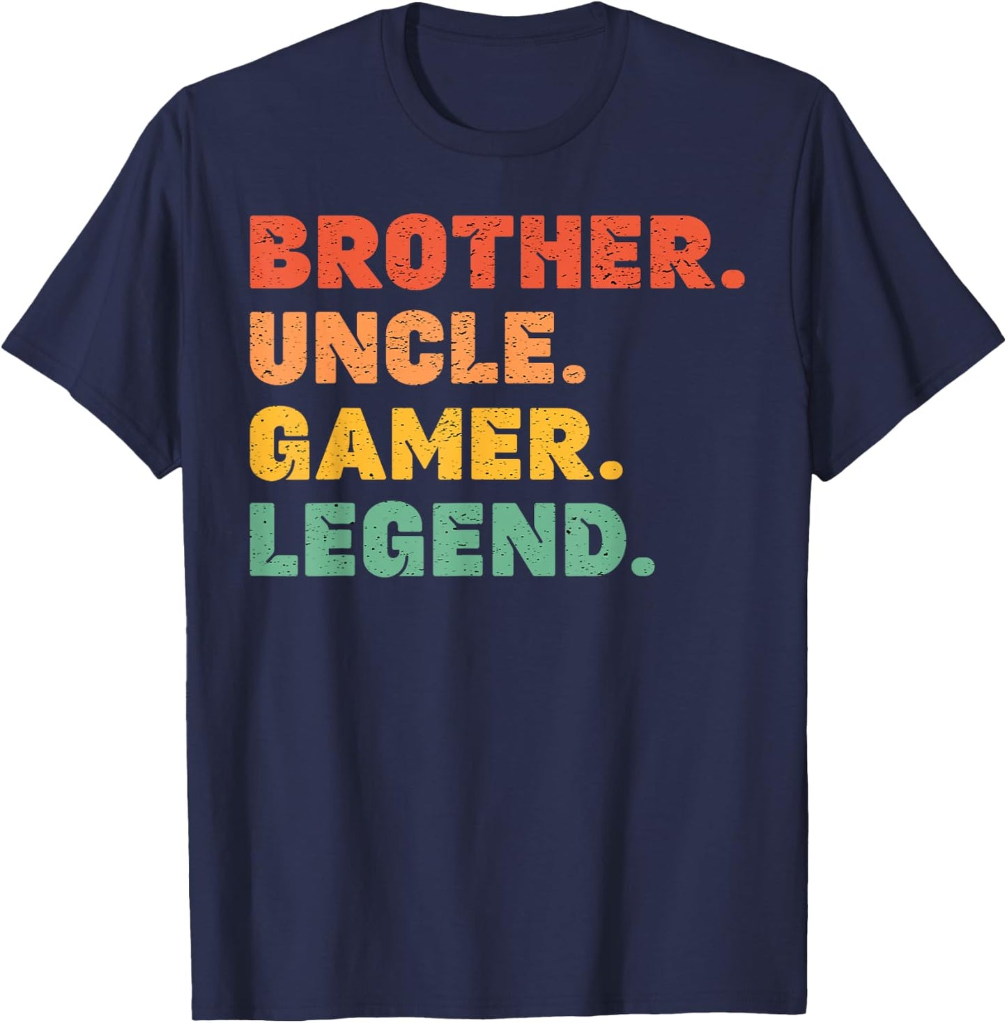 Funny Gamer Brother Uncle Gaming Legend Vintage Video Game T-Shirt - T-Shirt | Navy