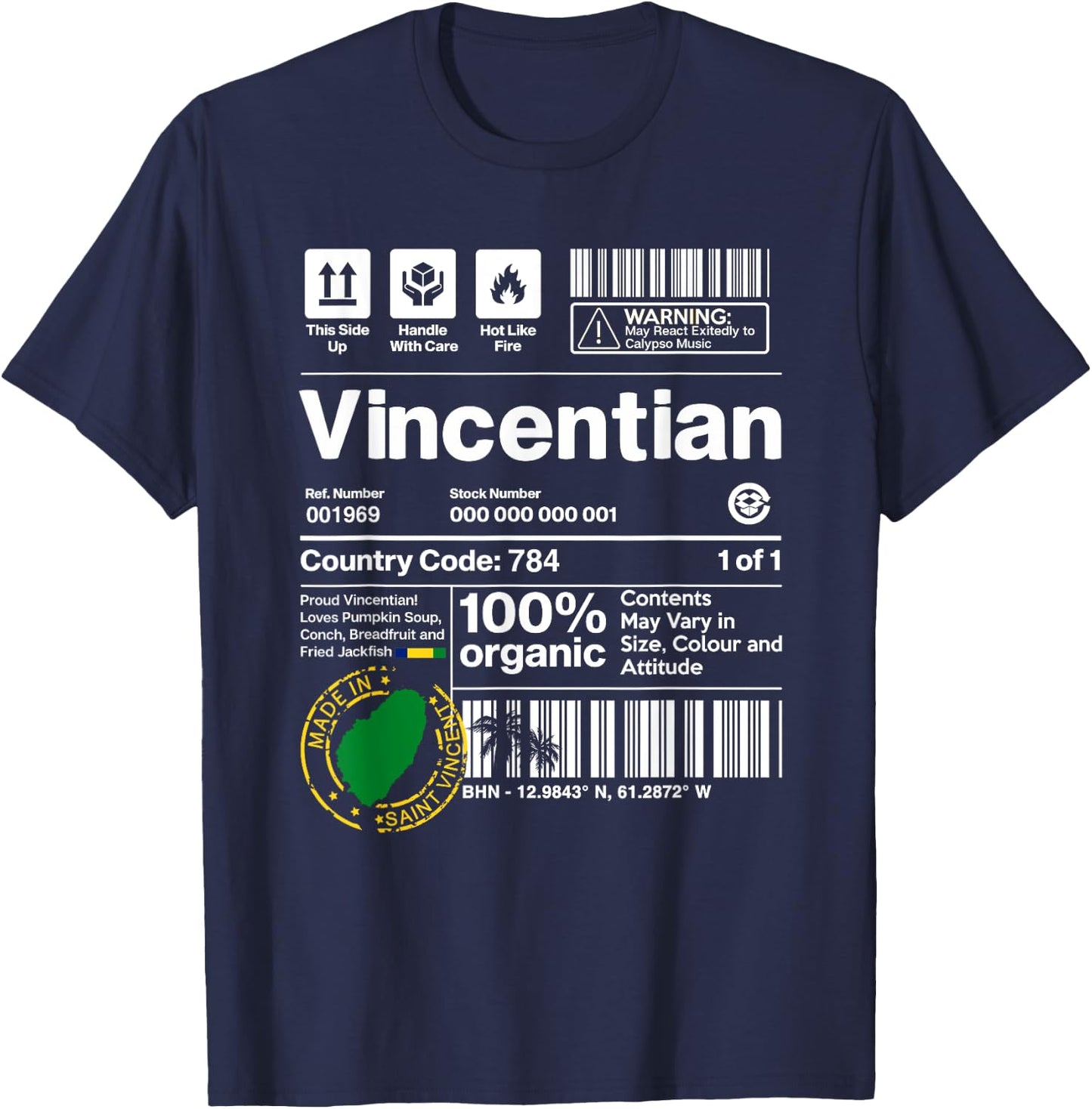 Saint Vincent Handle With Care T-Shirt - T-Shirt | Navy