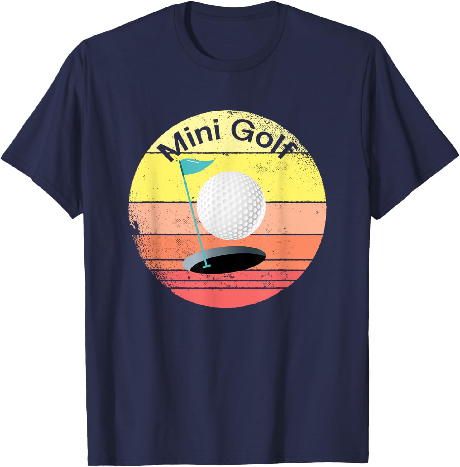 Mini Golfer Motif Mini Golf Flag Miniature Golf Gift T-Shirt - T-Shirt | Navy