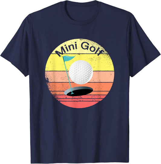 Mini Golfer Motif Mini Golf Flag Miniature Golf Gift T-Shirt - T-Shirt | Navy