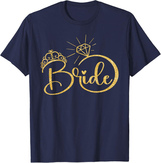 Bride, Engagement Wedding Bridal Shower T-Shirt - T-Shirt | Navy