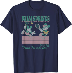 Disney Mickey And Minnie Vintage Palm Springs Fun In The Sun T-Shirt - T-Shirt | Navy