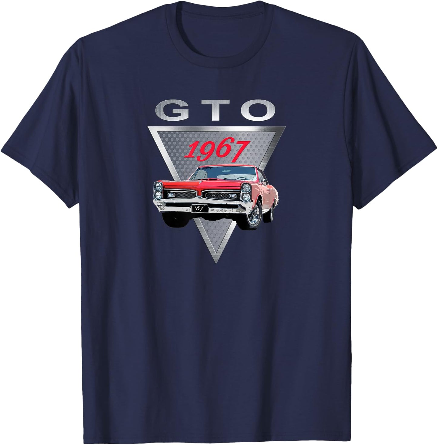 American Muscle CAR, RED 1967 GTO, Classic HOT RODS, CAR Guy T-Shirt - T-Shirt | Navy