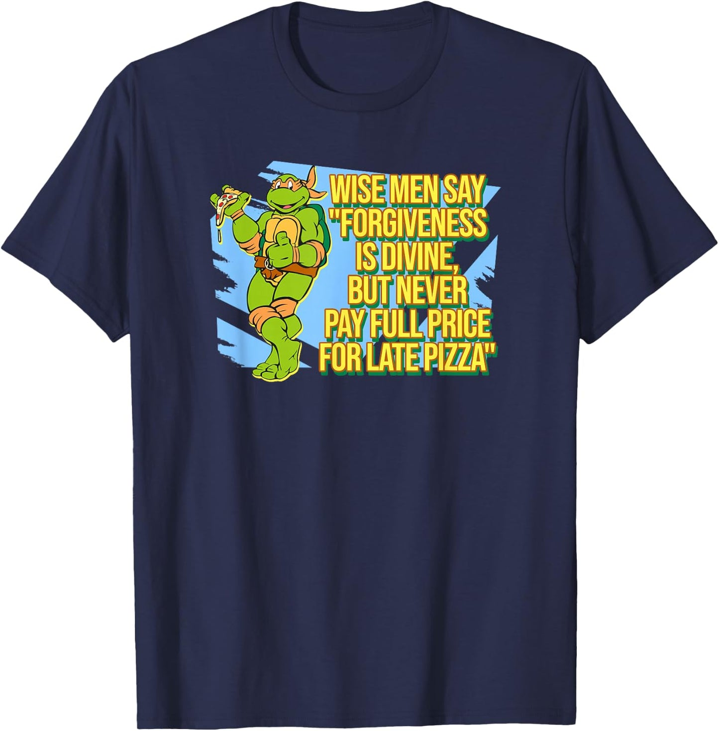 Michelangelo - Late Pizza T-Shirt - T-Shirt | Navy