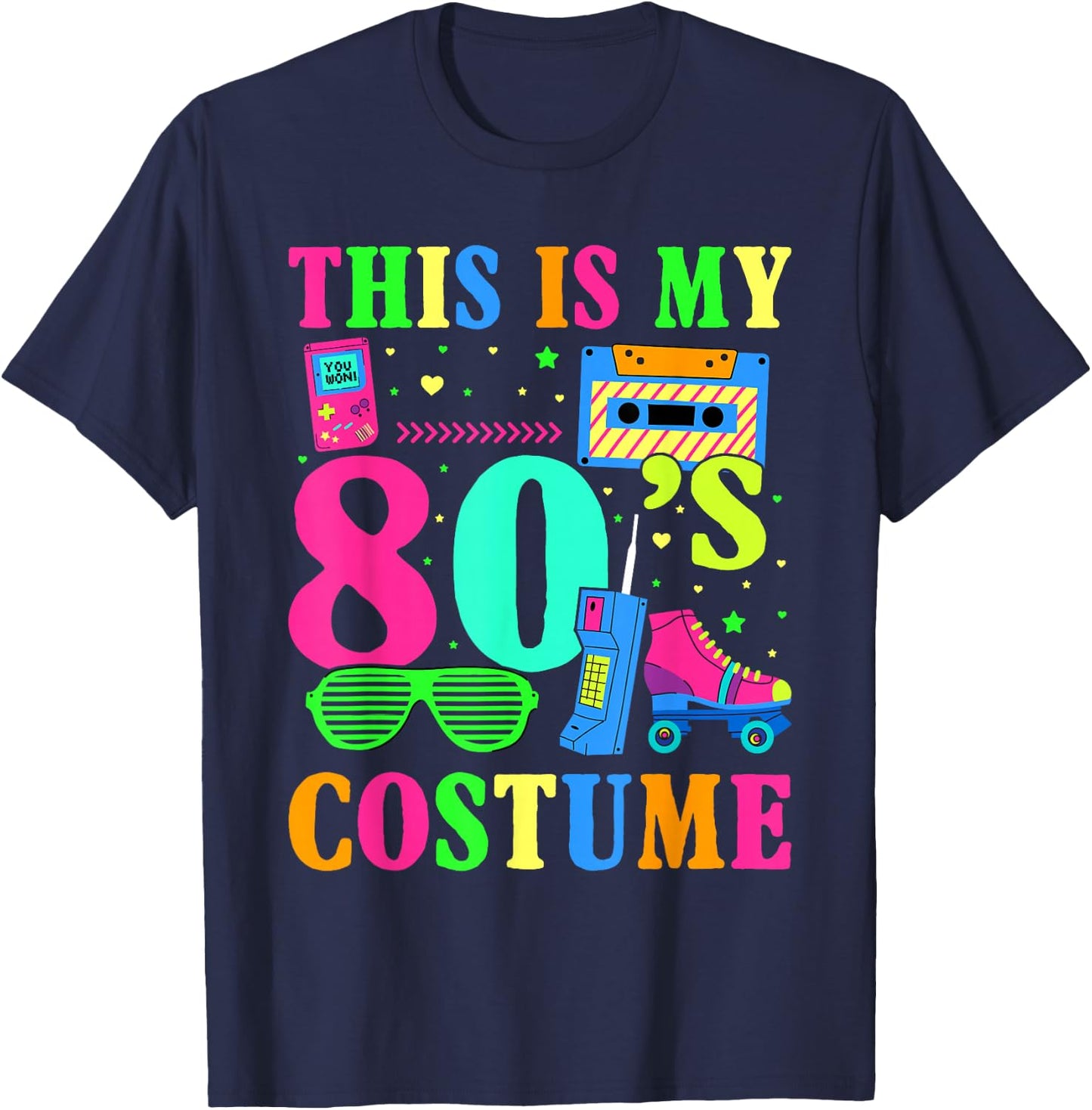 This is My 80s Costume Halloween Party Pop Lover Idea T-Shirt - T-Shirt | Navy