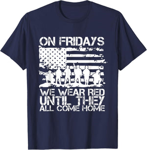 On Fridays we wear RED till they all comes home T-Shirt - T-Shirt | Navy