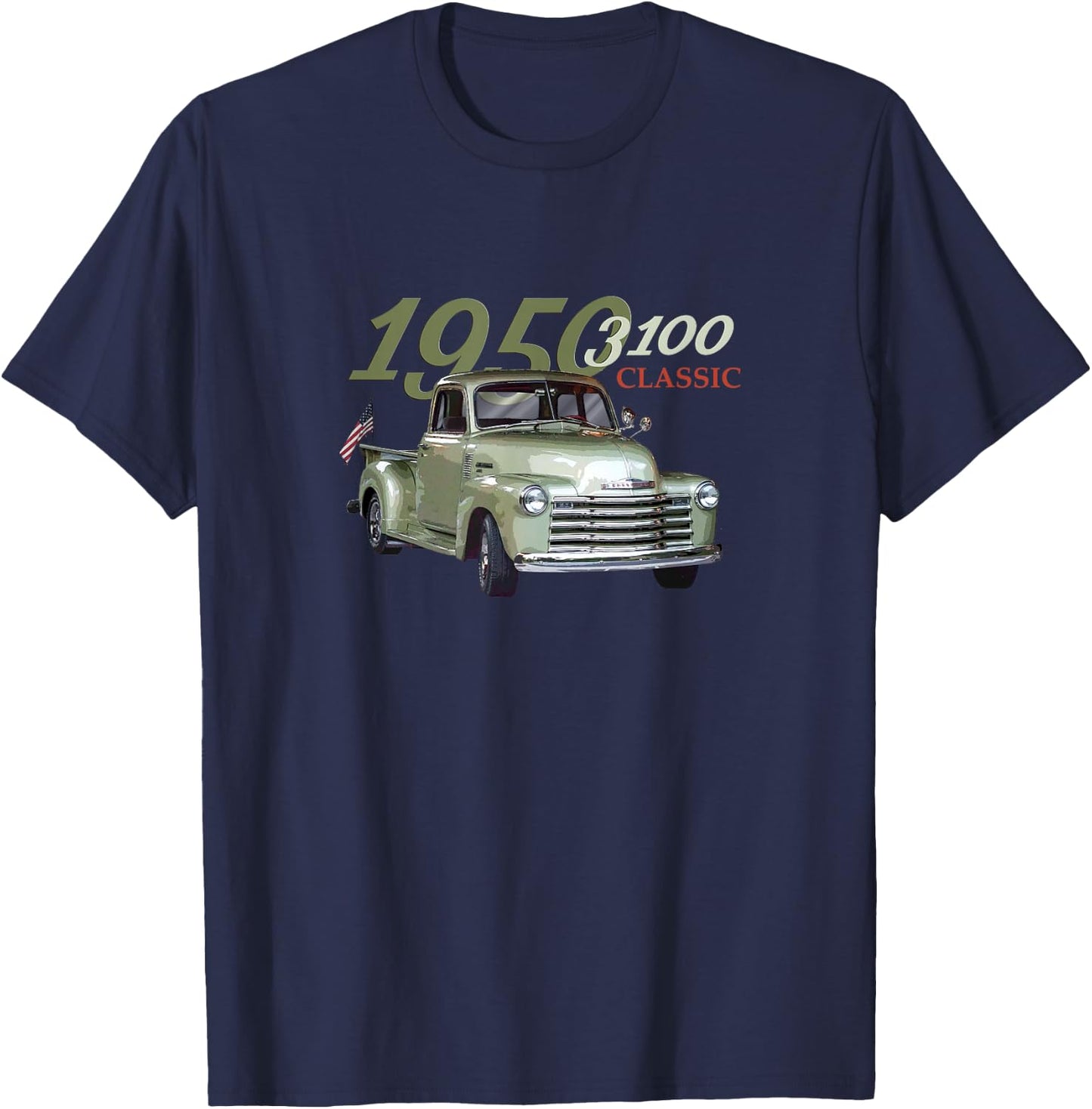 Vintage 1950 3100 Pickup Truck, Car Guys, Classic Trucks T-Shirt - T-Shirt | Navy