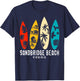 Vintage Sandbridge Beach Virginia Beach Surfing Surfboard T-Shirt - T-Shirt | Navy