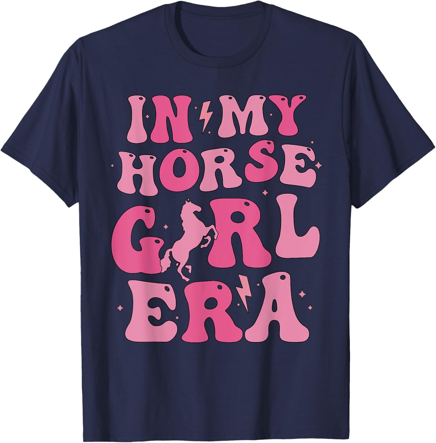 In my horse girl era cute horse girl horse lover groovy T-Shirt - T-Shirt | Navy