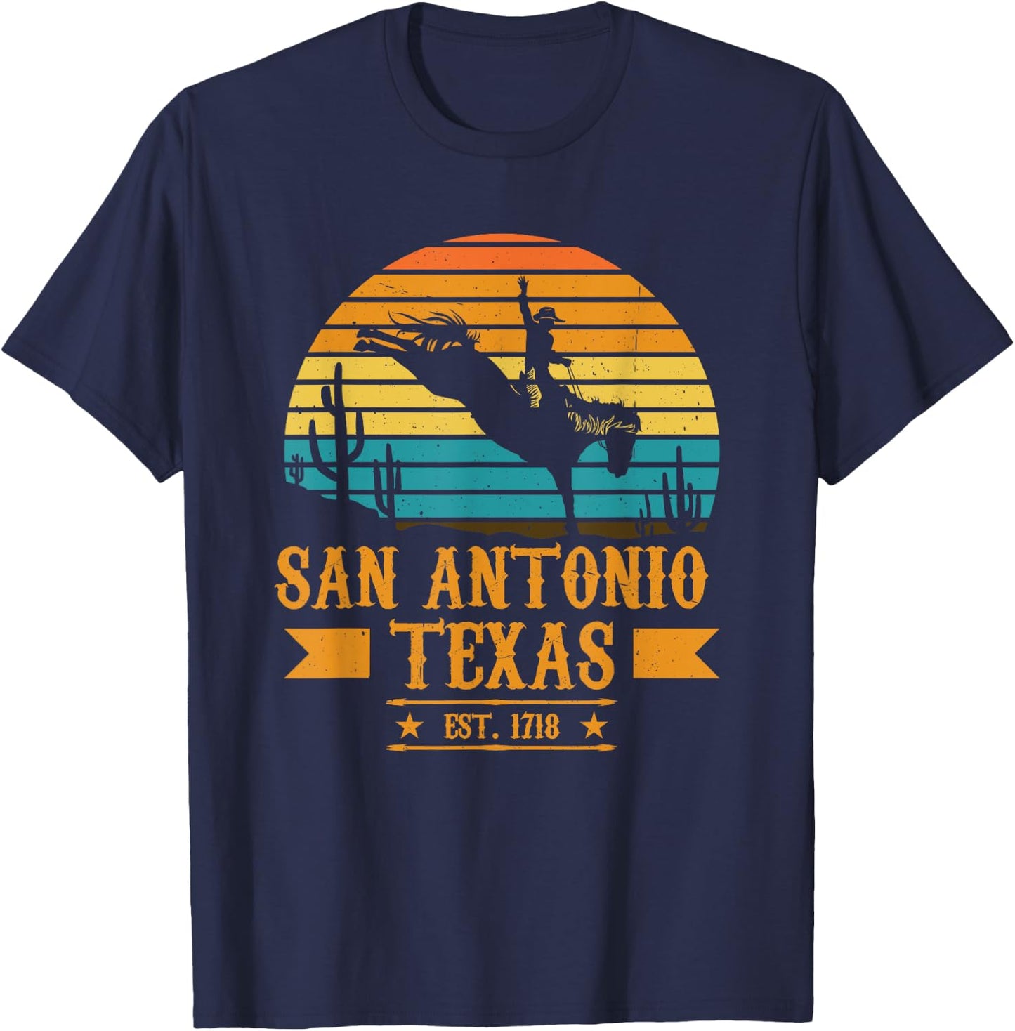 San Antonio Texas Rodeo Rider Horse - San Antonio Texas T-Shirt - T-Shirt | Navy