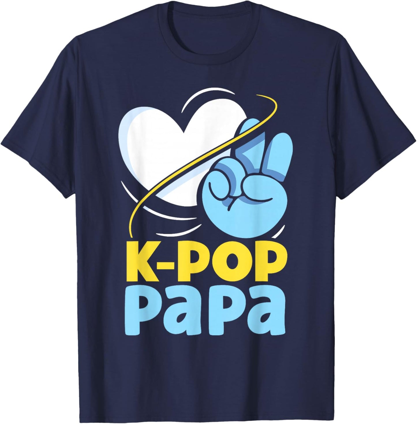 K-POP Papa Music Korean K-Pop Cute Lover Dad Father Daddy T-Shirt - T-Shirt | Navy
