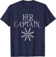 Cruise Her Captain His Anchor Couple Matching Boat lover T-Shirt - T-Shirt | Navy