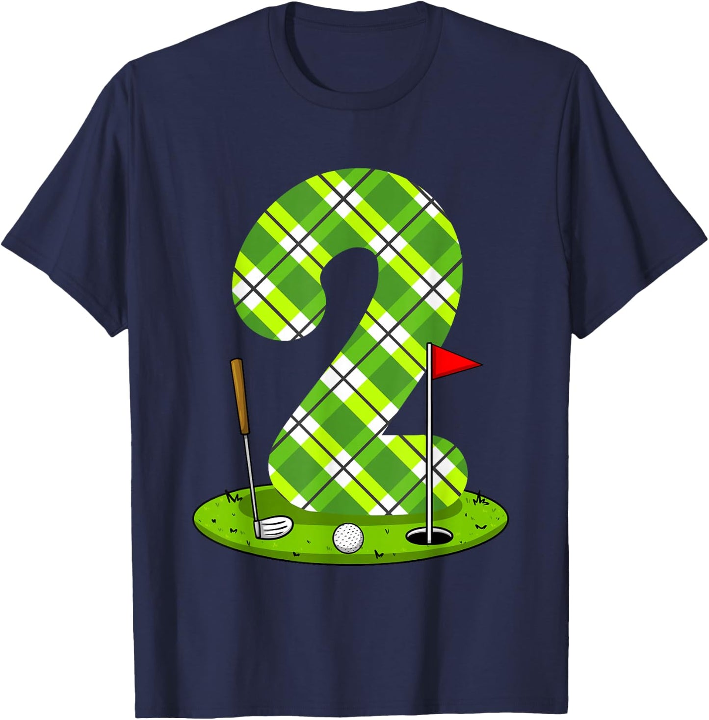 Golf Birthday Shirt For Kids 2nd Birthday Party Golfer T-Shirt - T-Shirt | Navy