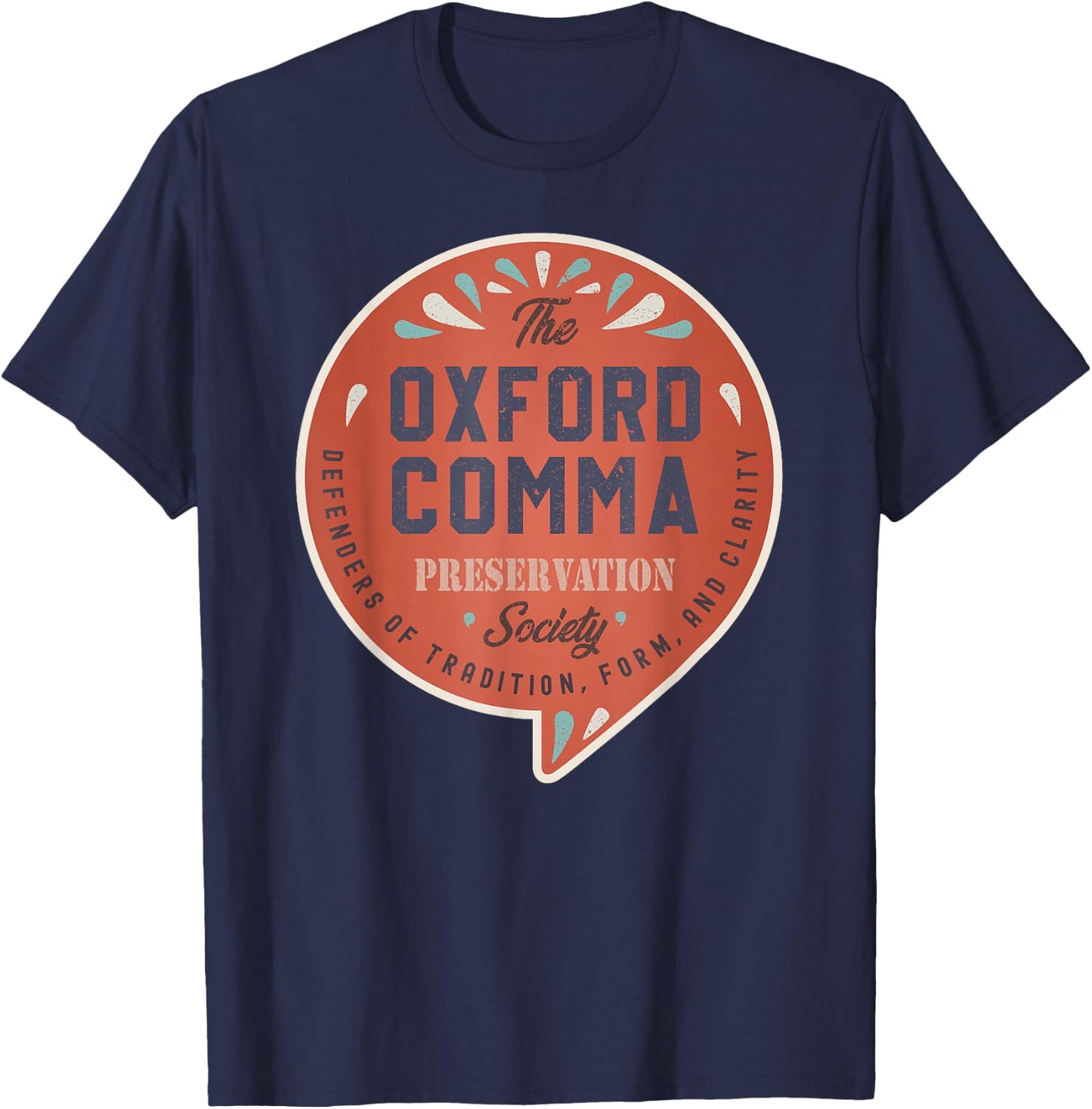 The Oxford Comma Preservation Society Team Oxford Vintage Small T-Shirt - T-Shirt | Navy
